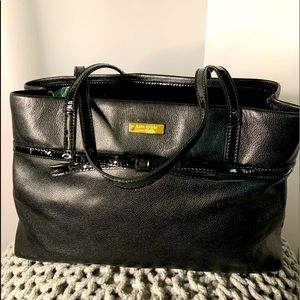 ♠️♠️♠️Kate Spade, Black And Patent Leather, Shoulder Bag - Great Organizing Bag